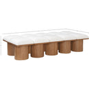  Meridian Pavilion Cream Boucle Fabric Upholstered 10 pc Modular Bench IMAGE 7