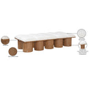  Meridian Pavilion Cream Boucle Fabric Upholstered 10 pc Modular Bench IMAGE 8