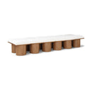  Meridian Pavilion Cream Boucle Fabric Upholstered 12 pc Modular Bench IMAGE 1