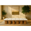  Meridian Pavilion Cream Boucle Fabric Upholstered 12 pc Modular Bench IMAGE 2