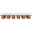  Meridian Pavilion Cream Boucle Fabric Upholstered 12 pc Modular Bench IMAGE 3