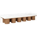  Meridian Pavilion Cream Boucle Fabric Upholstered 12 pc Modular Bench IMAGE 6