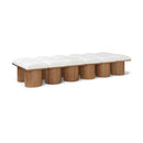  Meridian Pavilion Cream Boucle Fabric Upholstered 12 pc Modular Bench IMAGE 1