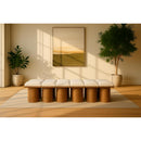  Meridian Pavilion Cream Boucle Fabric Upholstered 12 pc Modular Bench IMAGE 2