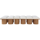  Meridian Pavilion Cream Boucle Fabric Upholstered 12 pc Modular Bench IMAGE 3