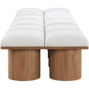  Meridian Pavilion Cream Boucle Fabric Upholstered 12 pc Modular Bench IMAGE 4