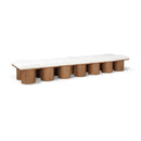  Meridian Pavilion Cream Boucle Fabric Upholstered 14 pc Modular Bench IMAGE 1