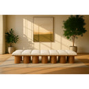  Meridian Pavilion Cream Boucle Fabric Upholstered 14 pc Modular Bench IMAGE 2