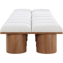  Meridian Pavilion Cream Boucle Fabric Upholstered 14 pc Modular Bench IMAGE 4