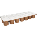  Meridian Pavilion Cream Boucle Fabric Upholstered 14 pc Modular Bench IMAGE 5