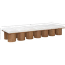  Meridian Pavilion Cream Boucle Fabric Upholstered 14 pc Modular Bench IMAGE 7