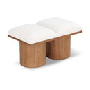  Meridian Pavilion Cream Boucle Fabric Upholstered 2 pc Modular Bench IMAGE 1