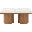  Meridian Pavilion Cream Boucle Fabric Upholstered 2 pc Modular Bench IMAGE 3
