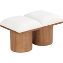  Meridian Pavilion Cream Boucle Fabric Upholstered 2 pc Modular Bench IMAGE 5