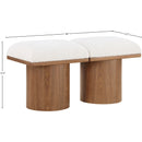  Meridian Pavilion Cream Boucle Fabric Upholstered 2 pc Modular Bench IMAGE 7