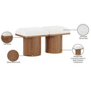  Meridian Pavilion Cream Boucle Fabric Upholstered 2 pc Modular Bench IMAGE 8