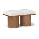  Meridian Pavilion Cream Boucle Fabric Upholstered 2 pc Modular Bench IMAGE 1