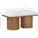  Meridian Pavilion Cream Boucle Fabric Upholstered 2 pc Modular Bench IMAGE 6