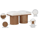  Meridian Pavilion Cream Boucle Fabric Upholstered 2 pc Modular Bench IMAGE 7