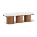  Meridian Pavilion Cream Boucle Fabric Upholstered 3 pc Modular Bench IMAGE 1