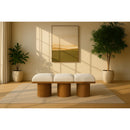  Meridian Pavilion Cream Boucle Fabric Upholstered 3 pc Modular Bench IMAGE 2
