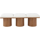  Meridian Pavilion Cream Boucle Fabric Upholstered 3 pc Modular Bench IMAGE 3