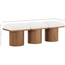  Meridian Pavilion Cream Boucle Fabric Upholstered 3 pc Modular Bench IMAGE 7