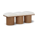  Meridian Pavilion Cream Boucle Fabric Upholstered 3 pc Modular Bench IMAGE 1