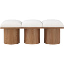  Meridian Pavilion Cream Boucle Fabric Upholstered 3 pc Modular Bench IMAGE 3