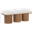  Meridian Pavilion Cream Boucle Fabric Upholstered 3 pc Modular Bench IMAGE 6