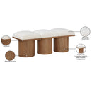  Meridian Pavilion Cream Boucle Fabric Upholstered 3 pc Modular Bench IMAGE 7