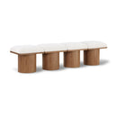  Meridian Pavilion Cream Boucle Fabric Upholstered 4 pc Modular Bench IMAGE 1