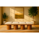  Meridian Pavilion Cream Boucle Fabric Upholstered 4 pc Modular Bench IMAGE 2