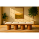 Meridian Pavilion Cream Boucle Fabric Bench IMAGE 2
