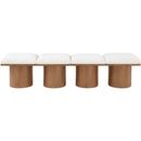  Meridian Pavilion Cream Boucle Fabric Upholstered 4 pc Modular Bench IMAGE 3