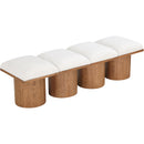  Meridian Pavilion Cream Boucle Fabric Upholstered 4 pc Modular Bench IMAGE 5