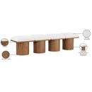  Meridian Pavilion Cream Boucle Fabric Upholstered 4 pc Modular Bench IMAGE 8