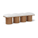  Meridian Pavilion Cream Boucle Fabric Upholstered 4 pc Modular Bench IMAGE 1