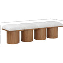  Meridian Pavilion Cream Boucle Fabric Upholstered 4 pc Modular Bench IMAGE 6