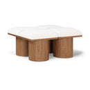  Meridian Pavilion Cream Boucle Fabric Upholstered 4 pc Modular Bench IMAGE 1