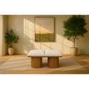  Meridian Pavilion Cream Boucle Fabric Upholstered 4 pc Modular Bench IMAGE 2