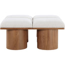  Meridian Pavilion Cream Boucle Fabric Upholstered 4 pc Modular Bench IMAGE 3