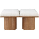  Meridian Pavilion Cream Boucle Fabric Upholstered 4 pc Modular Bench IMAGE 4