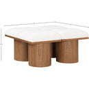  Meridian Pavilion Cream Boucle Fabric Upholstered 4 pc Modular Bench IMAGE 6