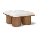  Meridian Pavilion Cream Boucle Fabric Upholstered 4 pc Modular Bench IMAGE 1