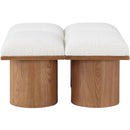  Meridian Pavilion Cream Boucle Fabric Upholstered 4 pc Modular Bench IMAGE 3