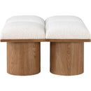  Meridian Pavilion Cream Boucle Fabric Upholstered 4 pc Modular Bench IMAGE 4