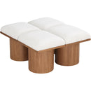  Meridian Pavilion Cream Boucle Fabric Upholstered 4 pc Modular Bench IMAGE 5