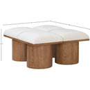 Meridian Pavilion Cream Boucle Fabric Upholstered 4 pc Modular Bench IMAGE 7