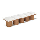  Meridian Pavilion Cream Boucle Fabric Upholstered 5 pc Modular Bench IMAGE 1